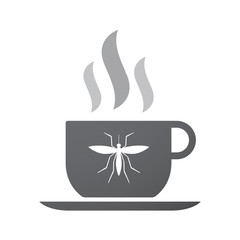 Isolated coffee cup icon with  a mosquito