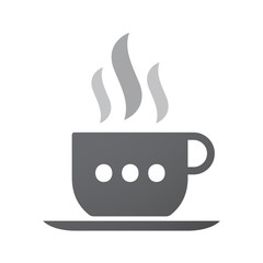 Isolated coffee cup icon with  an ellipsis orthographic sign