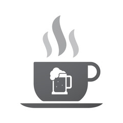 Isolated coffee cup icon with  a beer jar icon