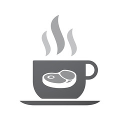 Isolated coffee cup icon with  a steak icon