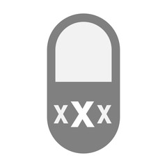 Isolated pill icon with  a XXX letter icon