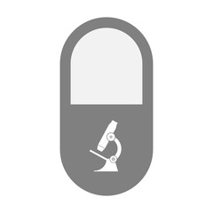 Isolated pill icon with  a microscope icon