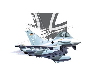 Vector Cartoon Fighter Plane. Available AI vector format separated by groups and layers for easy edit