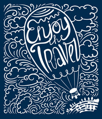 Typographical poster. Enjoy travel lettring composition