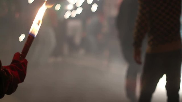 crowds in the street or the fire run