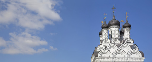 Купола церкви Благовещения Пресвятой Богородицы в Тайнинском. Московская область, город Мытищи, село Тайнинское  