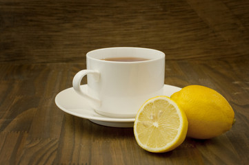 cup of hot lemon tea