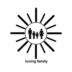 Loving family inside sun