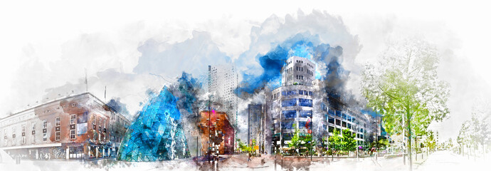 Stadtzentrum von Eindhoven. Niederlande © Alex Tihonov