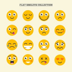 Funny smileys collection in flat design
