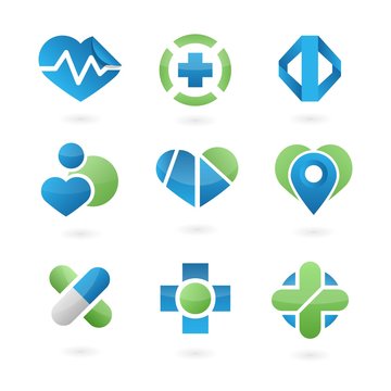 Flat medical logo templates