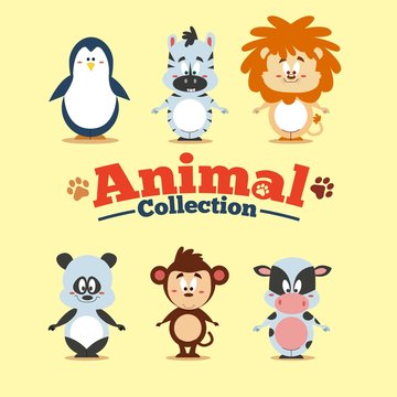Funny cartoon animal collection