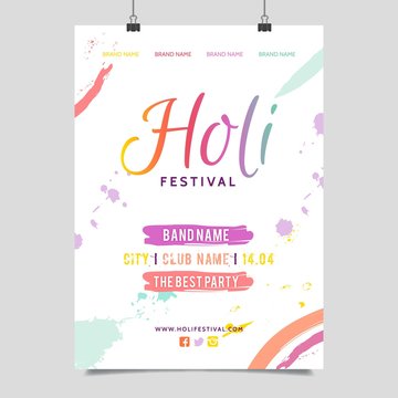 Painting splashes Holi Festival poster