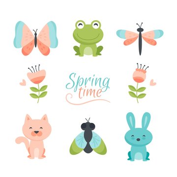 Cute spring characters