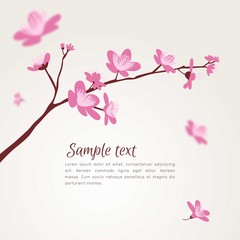 Naklejka premium Cute cherry tree blurred background