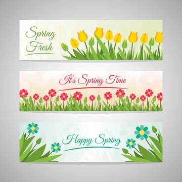 Spring Banners Set