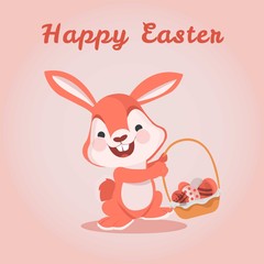 Easter card with cute rabbit