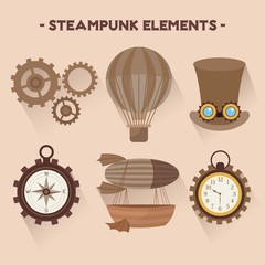 Collection of steampunk elements