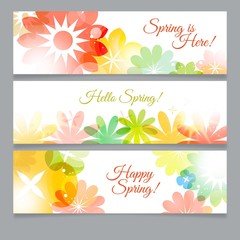 Flowers spring banners pack