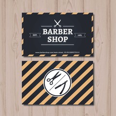 Stripes barber shop card