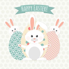 Happy Easter with bunnies