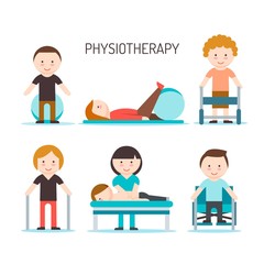 Nice people with physiotherapist