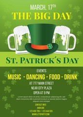 Hat with beers Saint Patrick poster