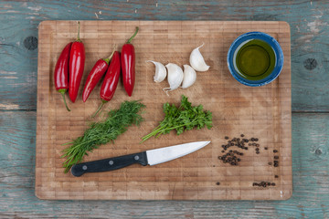 Peppers and garlic © brianholm