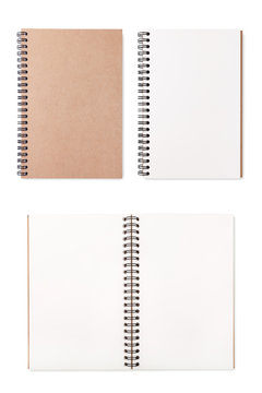 Blank empty notepad on white background
