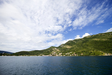 Nature mountain view on Kamenari from Lepetane, Kotor, Montenegro