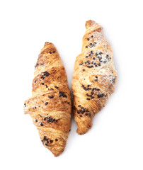 Chocolate croissant pastry isolated