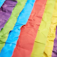 Pile of colorful crumpled sheets