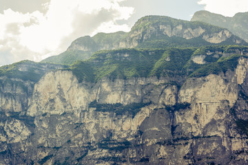 Fototapeta na wymiar dolomites mountains, rock face close to Trento