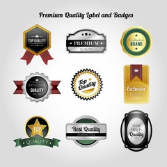 Bright premium quality labels and badges