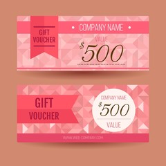 Polygonal pink discount coupons
