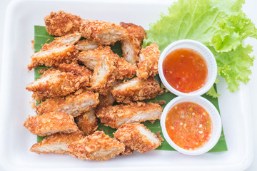 Deep fried breaded chicken ( chicken breast )