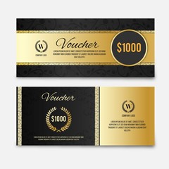 Golden luxury discount coupons set