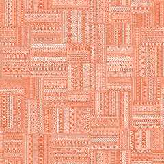 Seamless geometric pattern in patchwork style. Square patches of