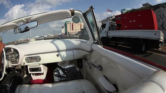 streets of havana cuba from a classic car