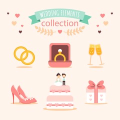 Hand drawn lovely wedding accessories