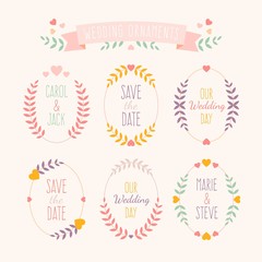 Cute wedding ornaments of leaves