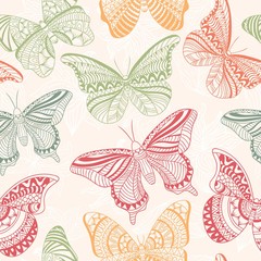 Fototapeta premium Colors ornamental butterflies pattern