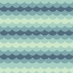 Vintage waves green pattern