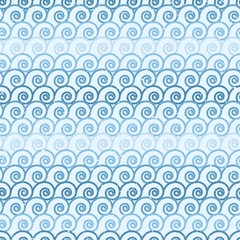 Blue waves cute pattern