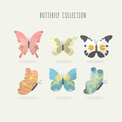 Cute butterflies in soft tones