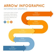 Colored arrow infography template