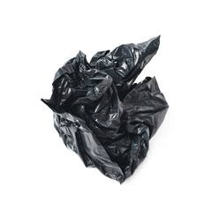 Trash bag crumpled in a ball isolated