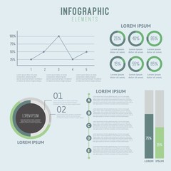 Obraz premium Green infographic elements