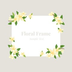 Obraz premium Hand drawn yellow flowers frame