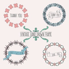 Sketches floral wreath collection in vintage design